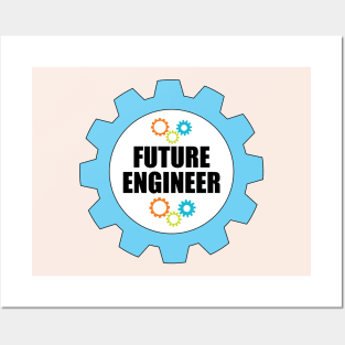 Engineering Funny Design Future Engineer Typography in Gears for Students Posters and Art